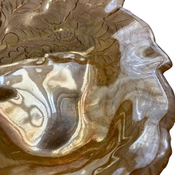 Vintage Carnival Glass Candy Dish Decorative Accent Bowl - Picture 5 of 8